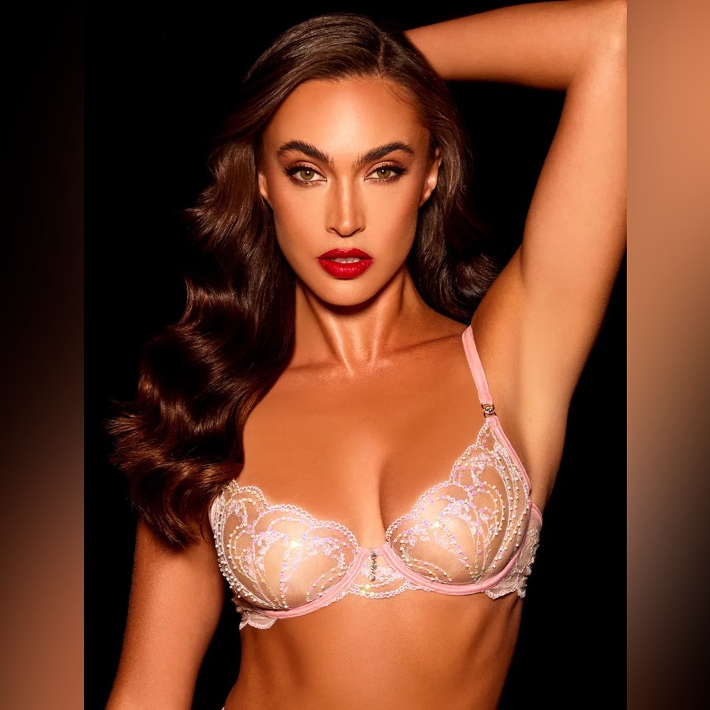 NWT Honey Birdette Angelica Plunge Pink bra 38DD/E